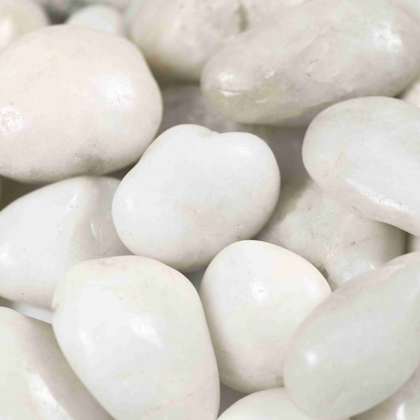 Msi White Polished Pebbles 0.5 cu. Ft . per Bag 0.75 in. to 1.25 in. Bagged Landscape Rock, 55PK ZOR-LSC-0181P - main